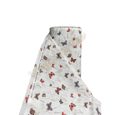 Bumbac Satinat 100% Engross – Latiime 240 cm, Lungime 30 ml, Ideal pentru Lenjerii de Pat și Proiecte Textile fluturi